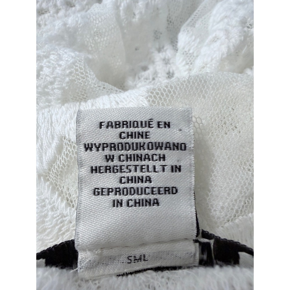 Rachel Zoe White Floral Embroidered Mesh Kimono Cardigan Cover Up One Size - Picture 4 of 8